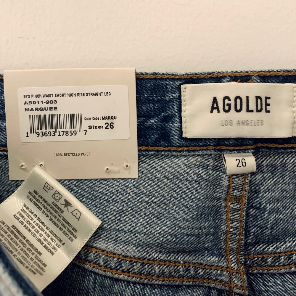 Agolde Faded Blue High-Rise Denim Bermuda Shorts - Picture 7 of 10